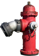 Red Fire Hydrantwith Hose Attachment