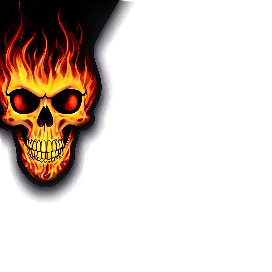 Red Fire Skull Image Png 94