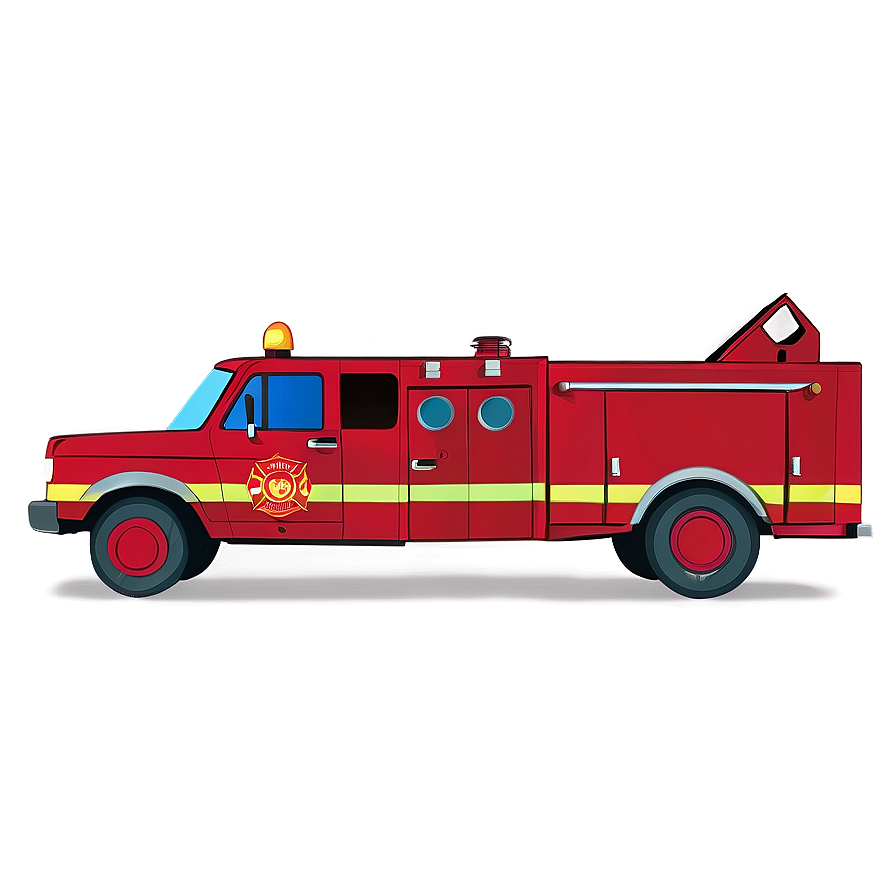 Red Firefighter Van Png 06202024