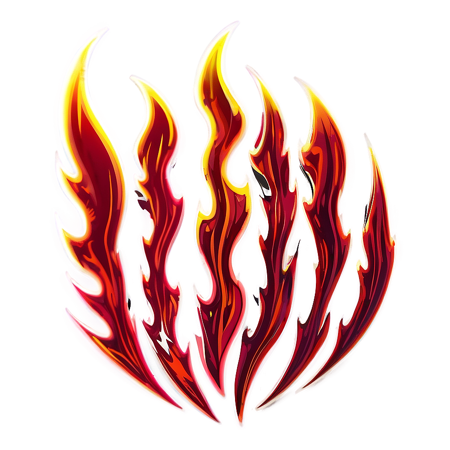 Red Flames Sketch Png Bcw