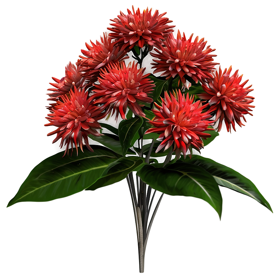 Red Flower Bush Png Cok90