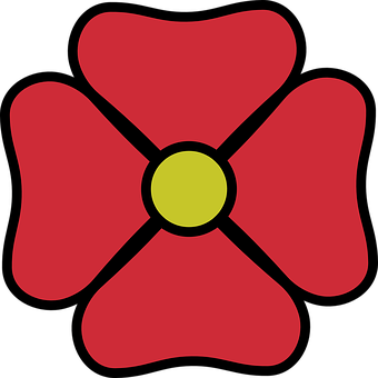 Red Flower Icon Simple Design