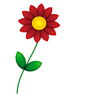 Red Flower Yellow Center Black Background.png