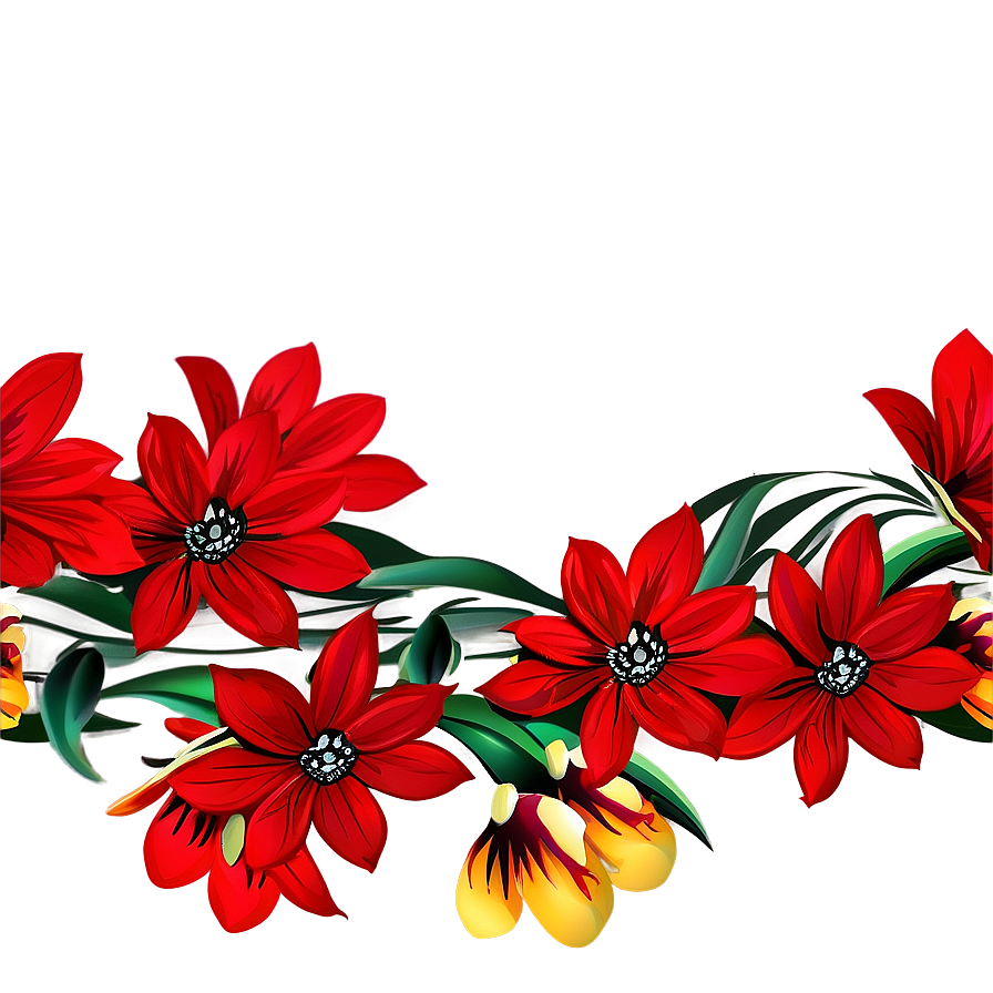 Red Flowers Clip Png Mfs