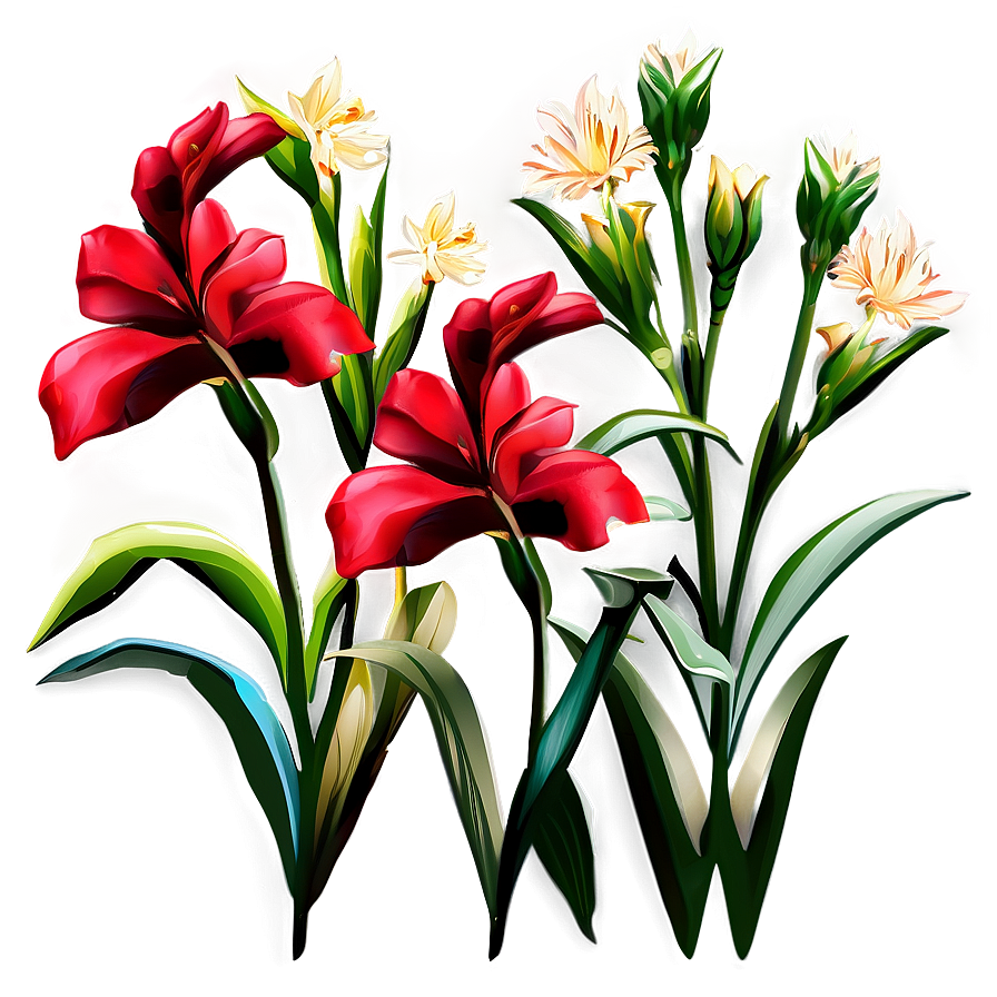 Red Flowers Clipart Png 06122024