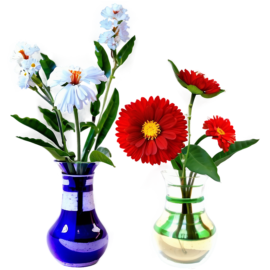 Red Flowers In Vase Png Pxm