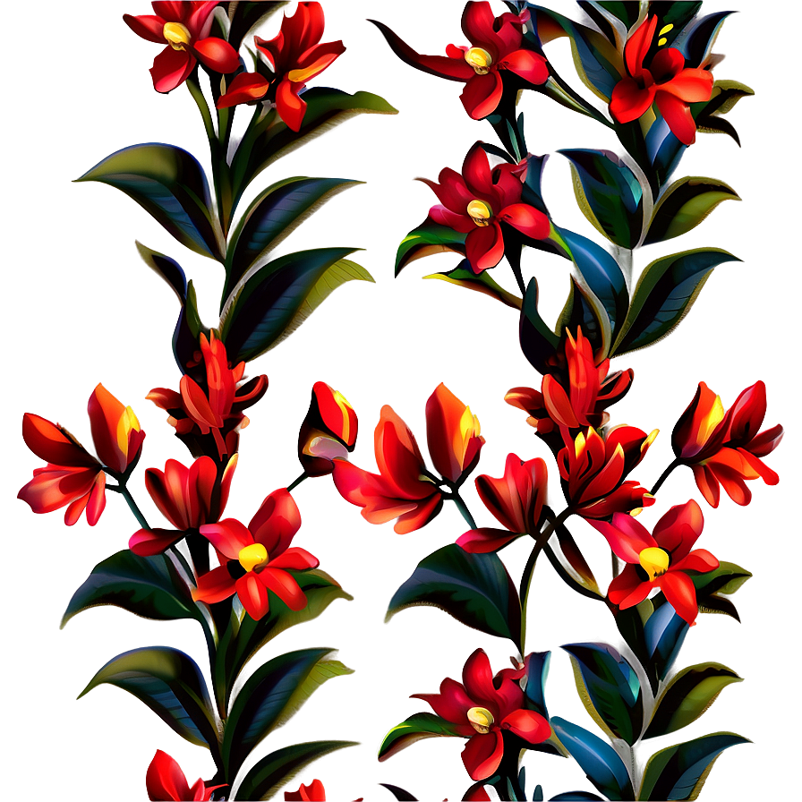 Red Flowers Pattern Png 06122024