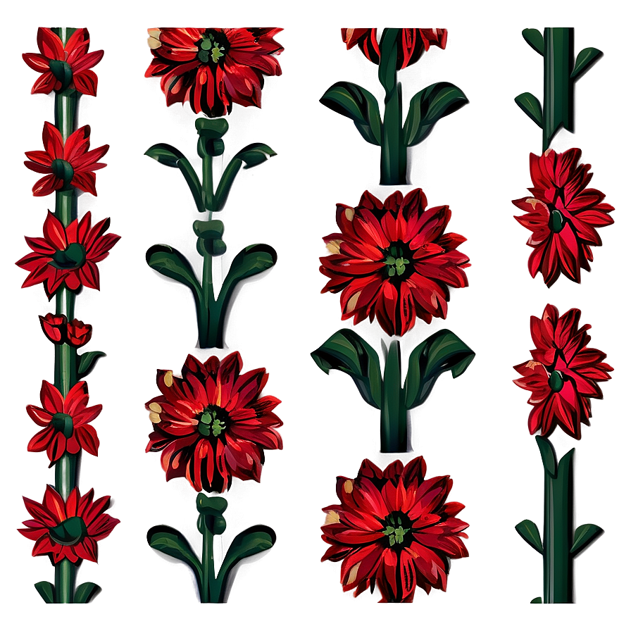 Red Flowers Pattern Png Jrc