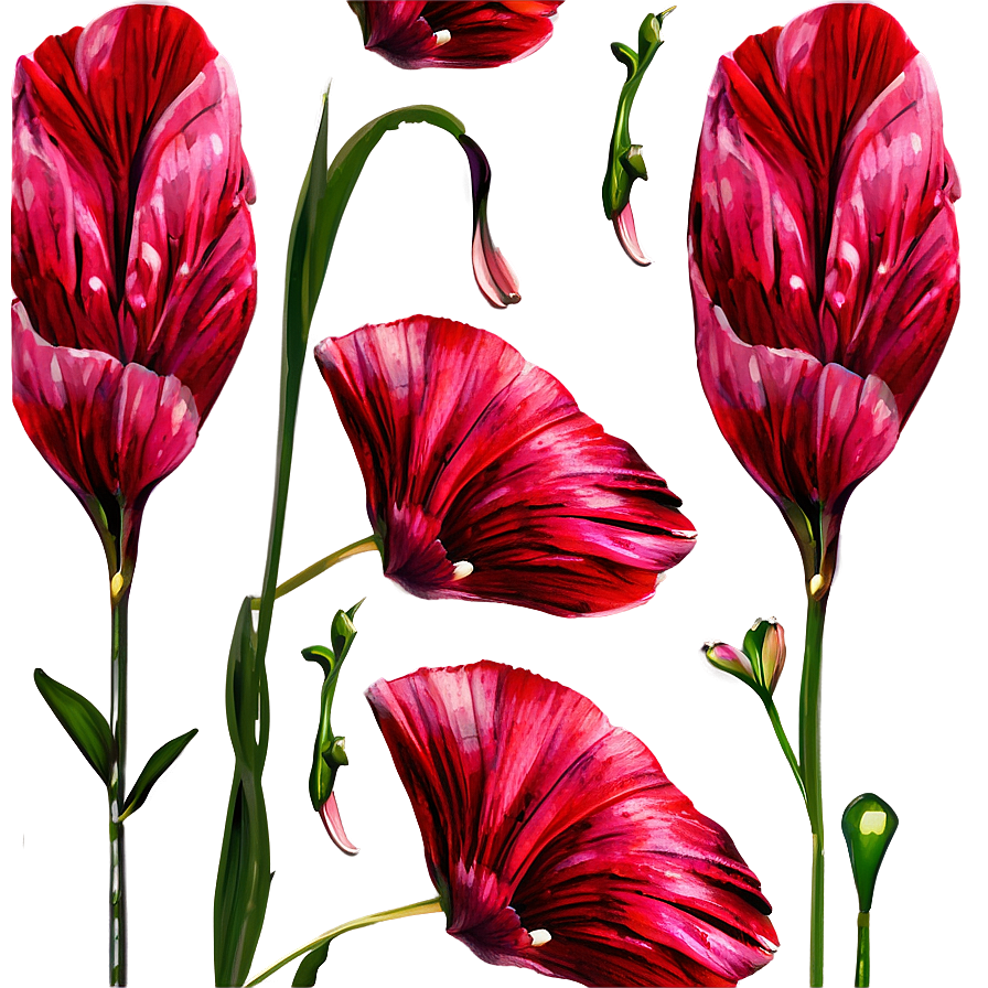 Red Flowers Petals Png 22