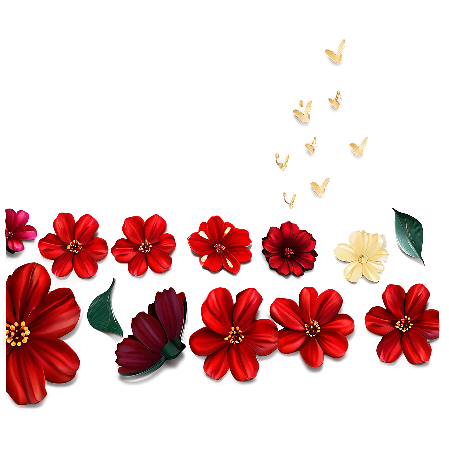 Red Flowers Petals Png Pqh