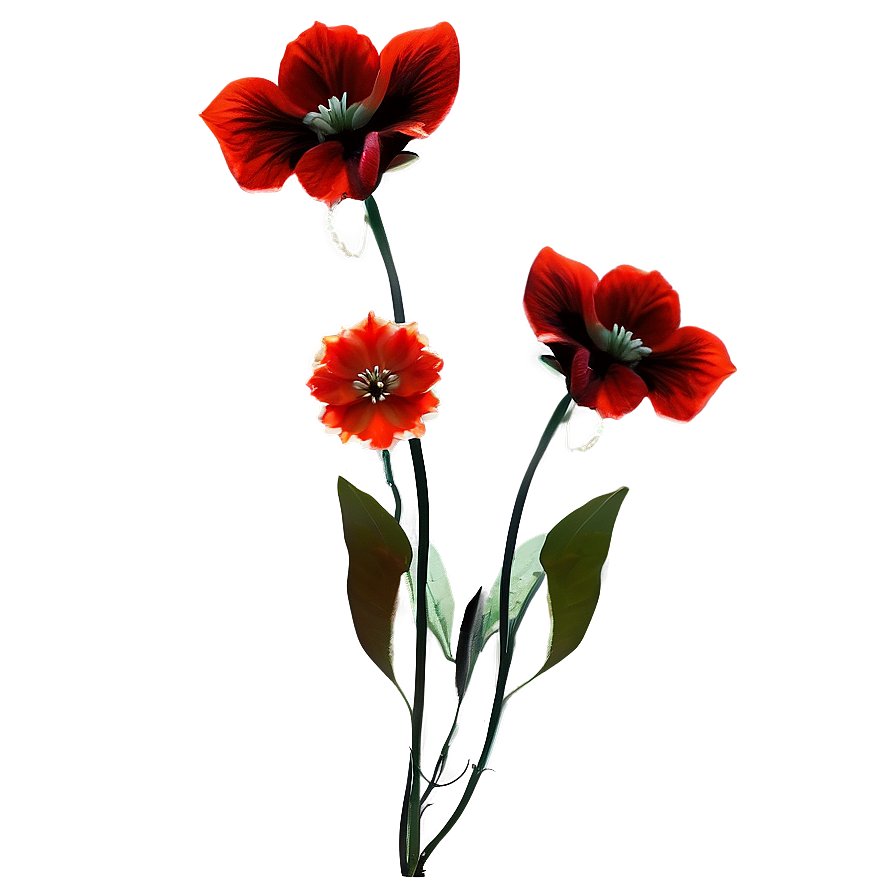 Red Flowers Silhouette Png 98