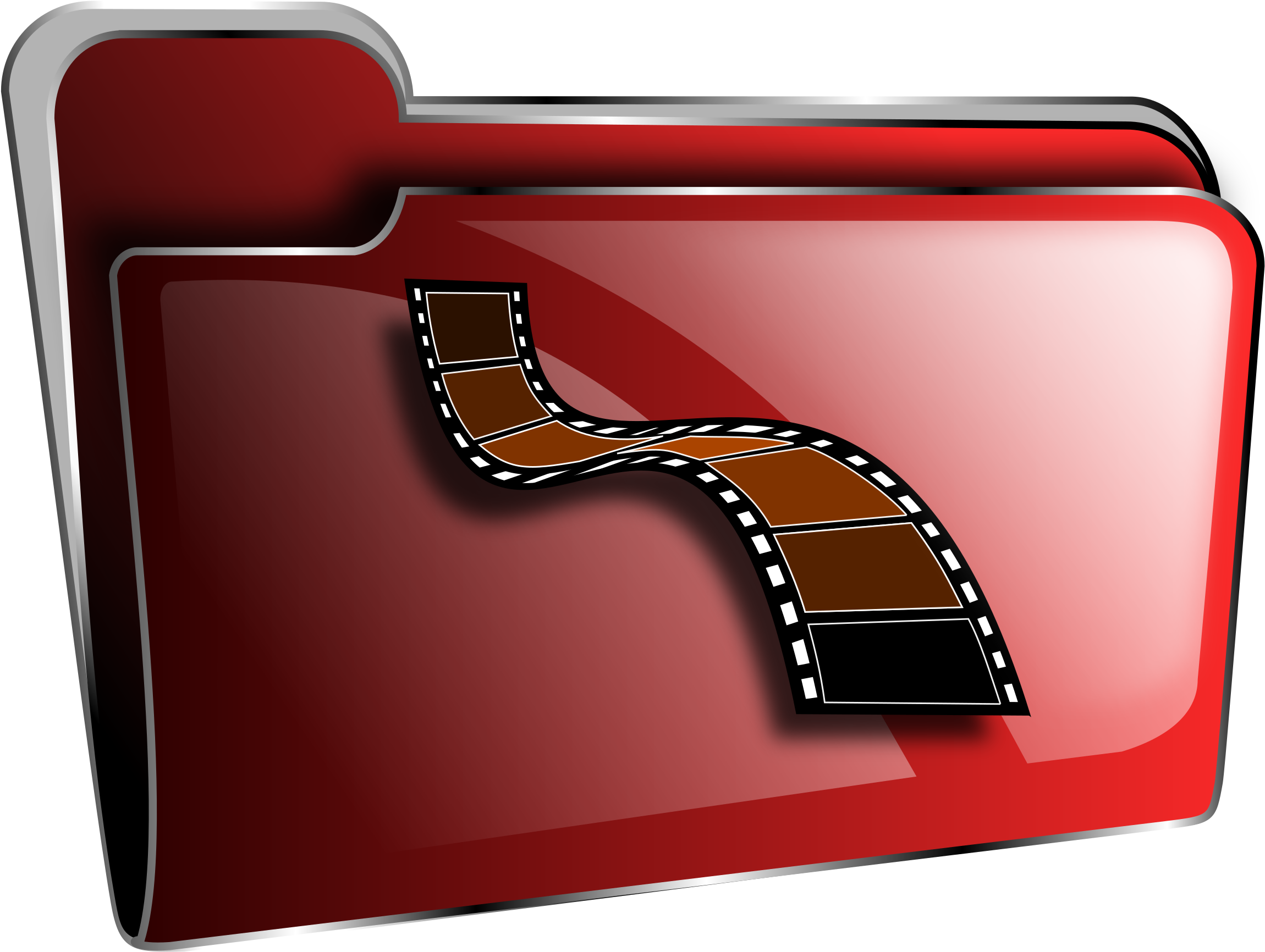 Red Folder Film Strip Icon