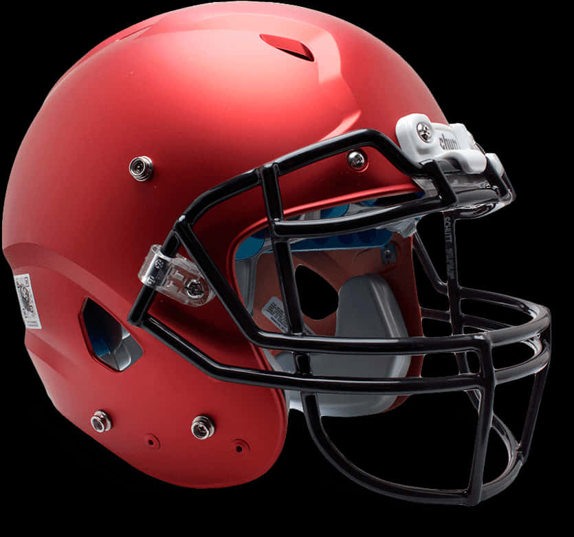 Red Football Helmet Side View