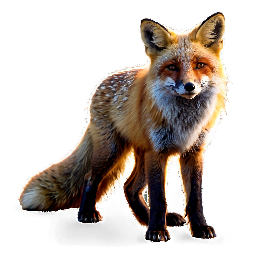 Red Fox In Golden Light Png 1