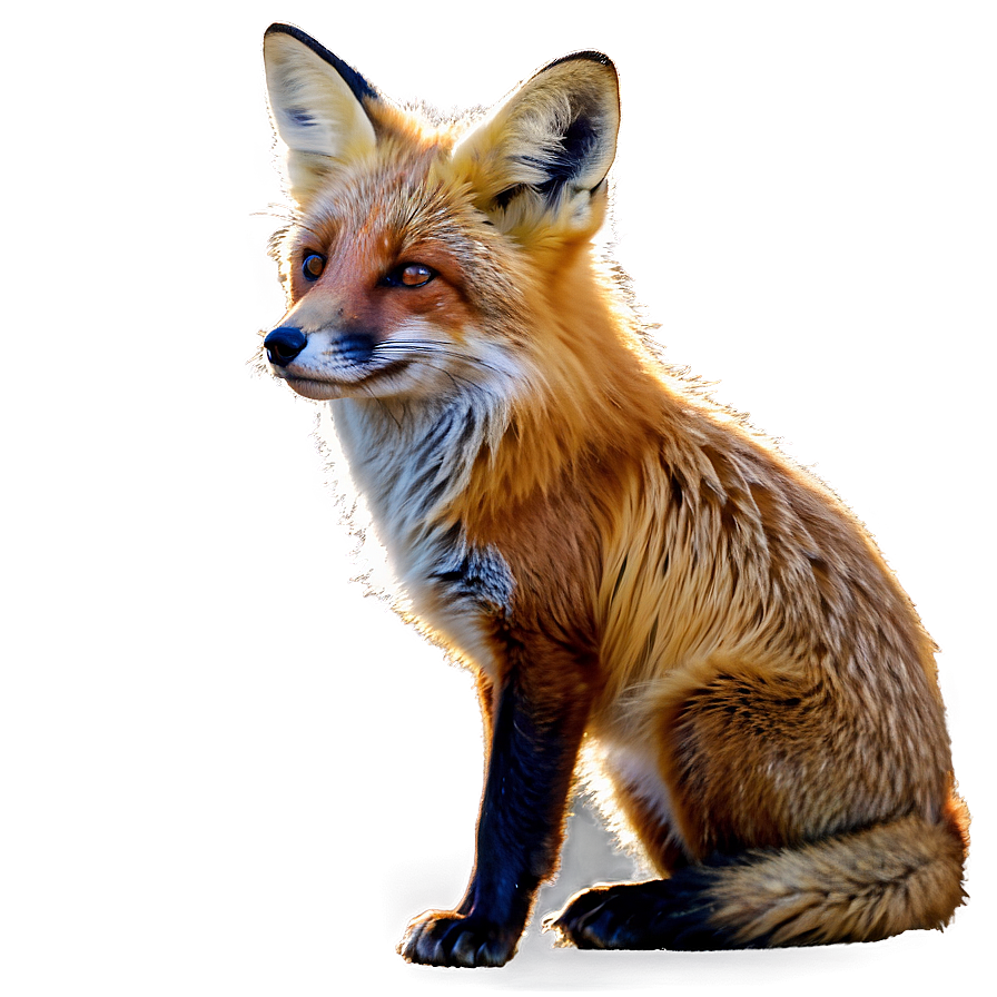 Red Fox In Golden Light Png Ujs