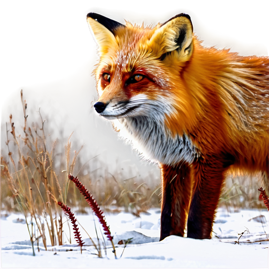 Red Fox In Winter Png Nga86