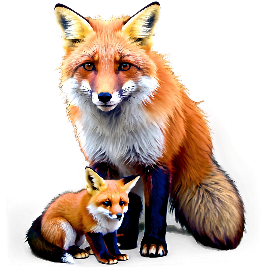 Red Fox With Cubs Png 34