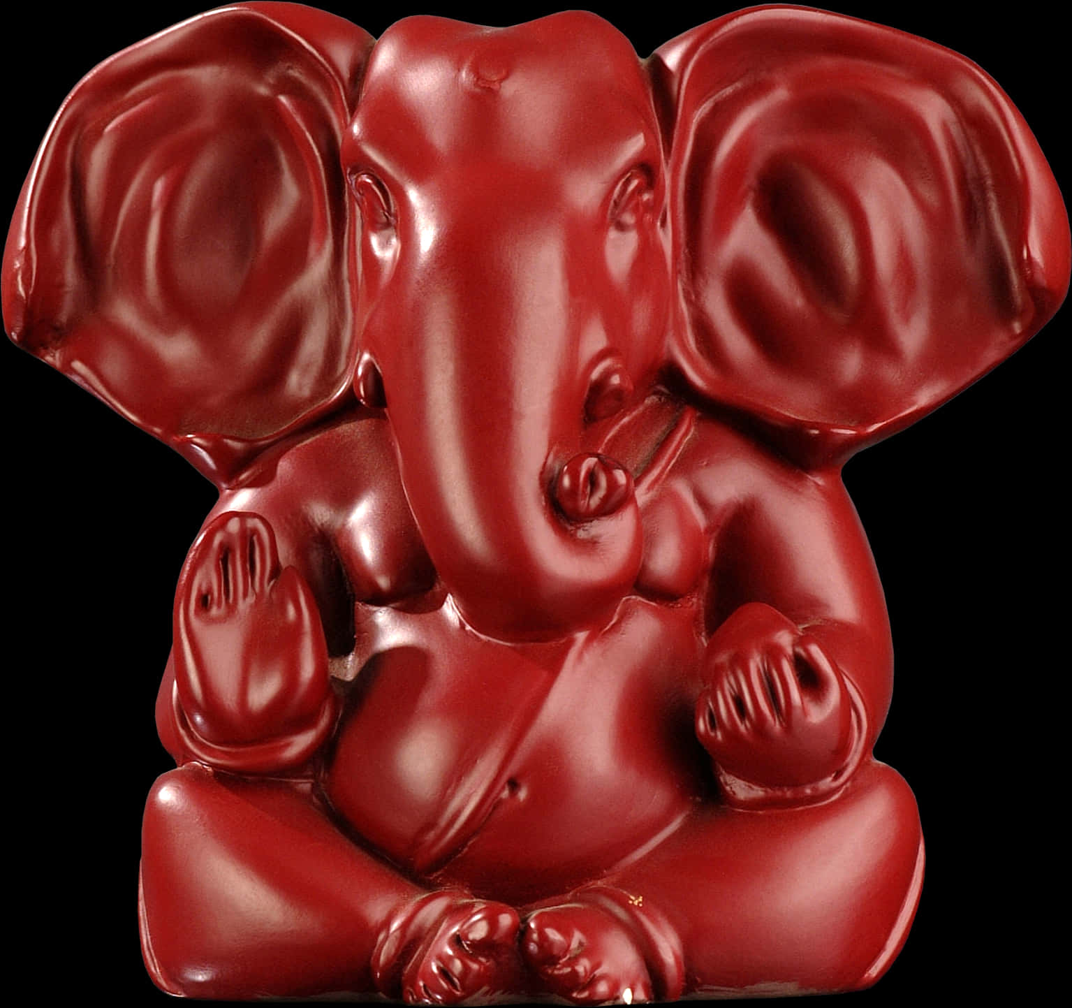 Red Ganesh Idol Sculpture