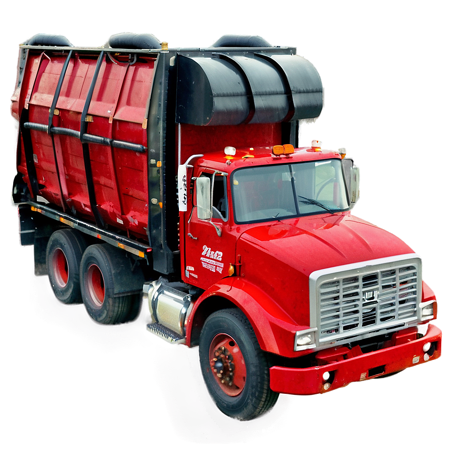 Red Garbage Truck Png Plc