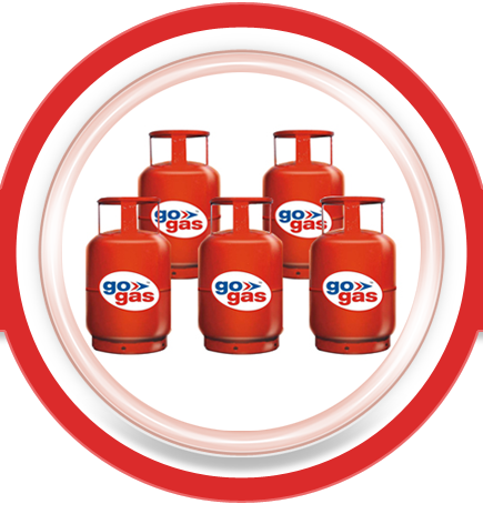 Red Gas Cylinders Branded