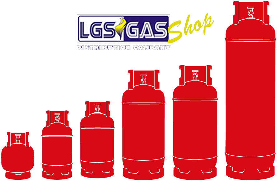 Red Gas Cylinders Size Comparison Chart