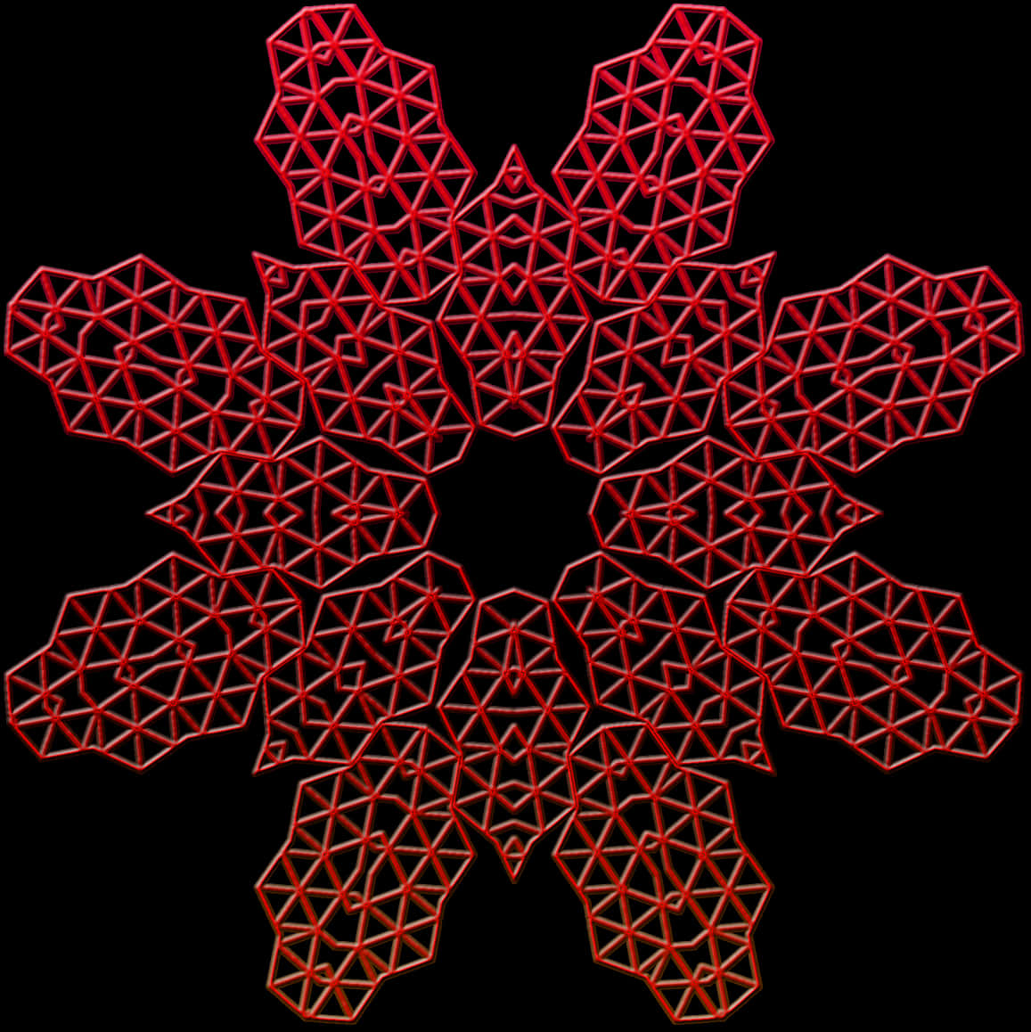 Red Geometric Snowflake Pattern