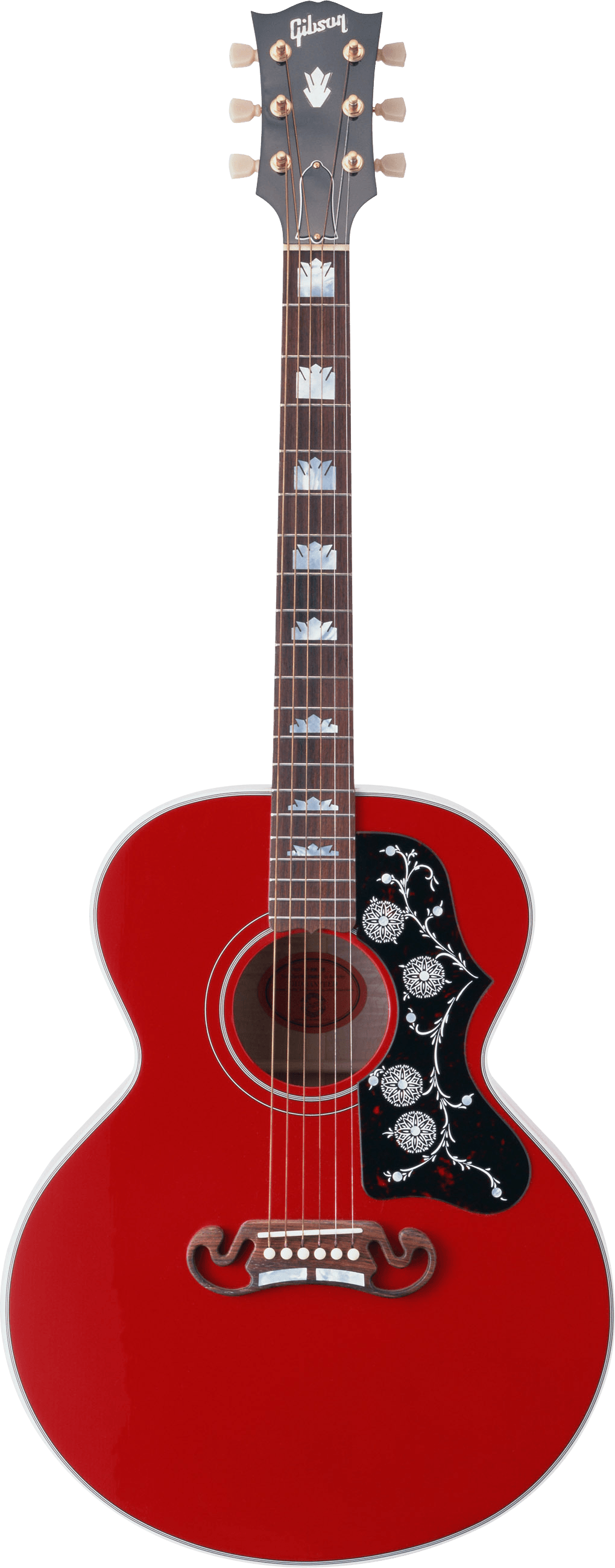 Red Gibson Acoustic Guitar