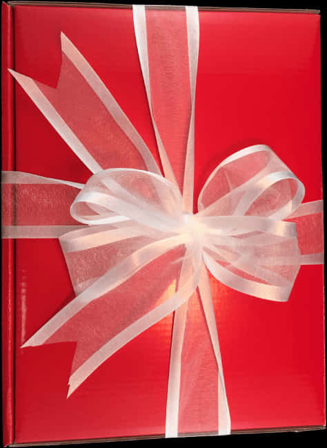 Red Gift Box White Ribbon