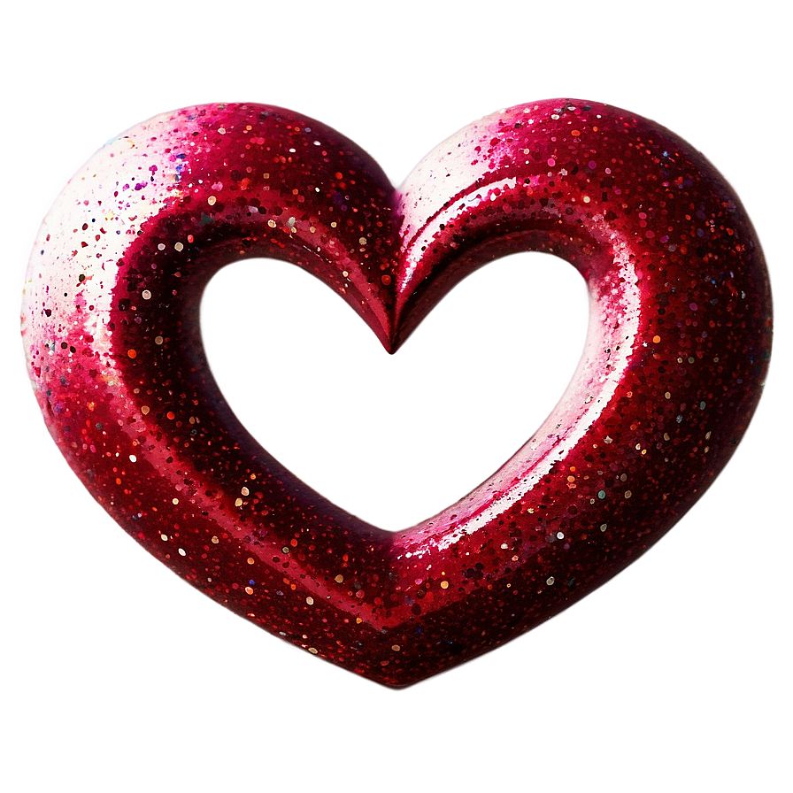 Red Glitter Heart Png 06272024