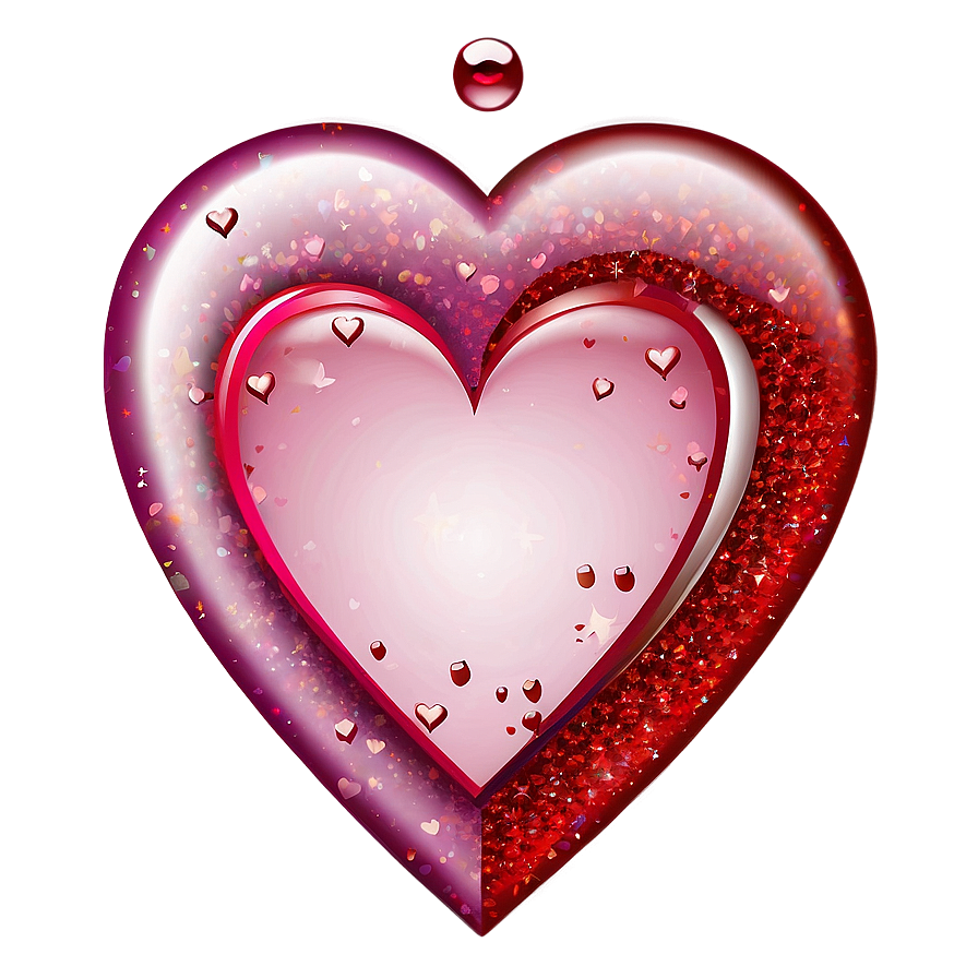 Red Glitter Heart Png Pkt9