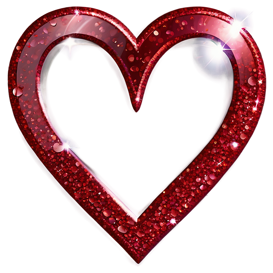 Red Glitter Heart Png Ywm69