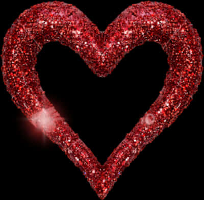 Red Glitter Heart Shaped Background