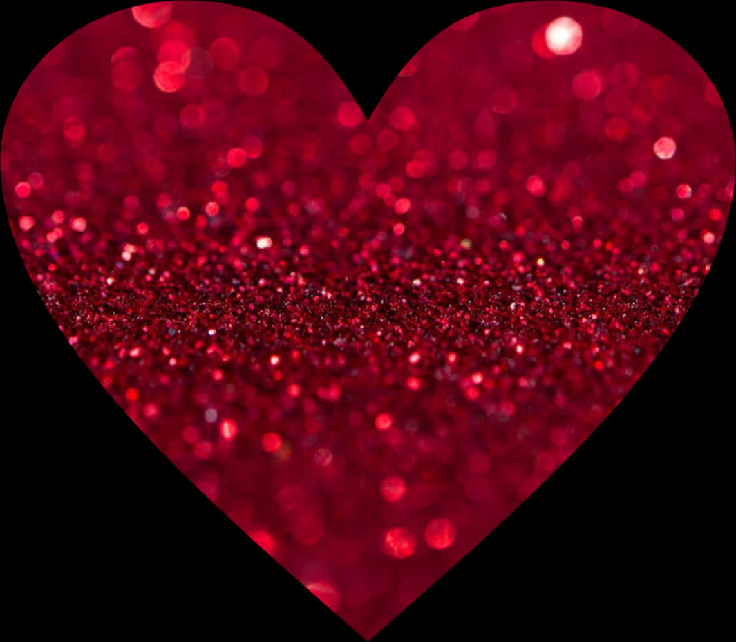 Red Glitter Heart Shaped Background