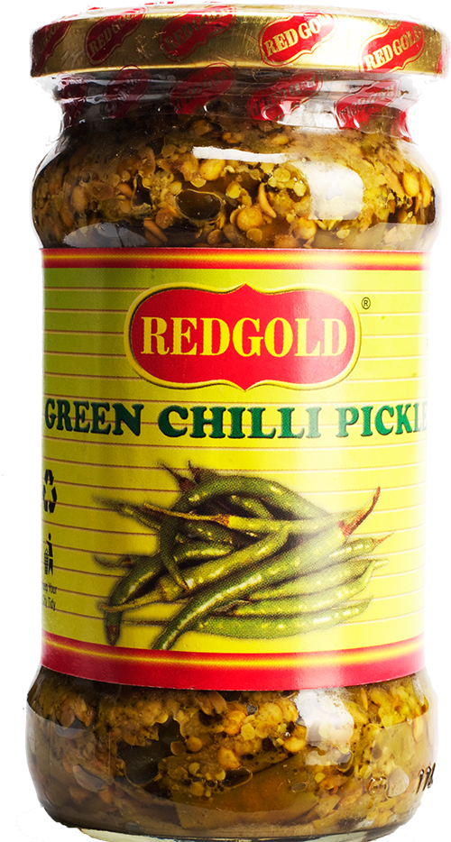 Red Gold Green Chilli Pickle Jar