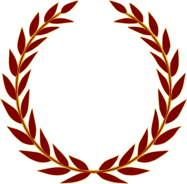 Red Gold Laurel Wreath Graphic