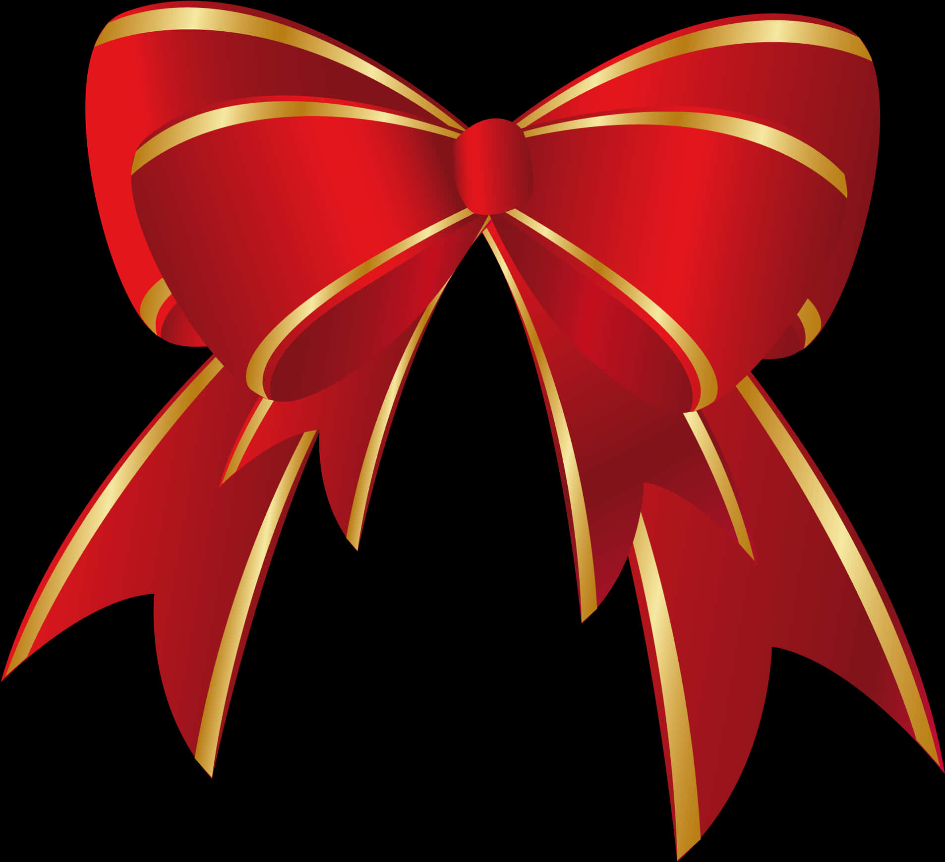 Red Golden Ribbon Bow