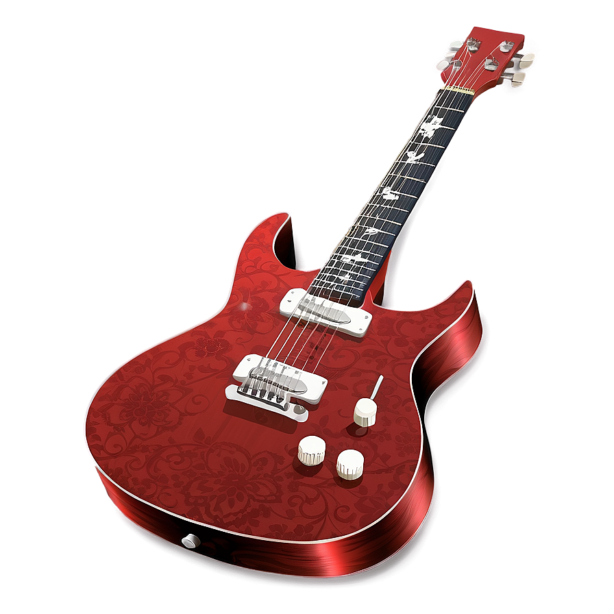 Red Guitar Illustration Png Srm