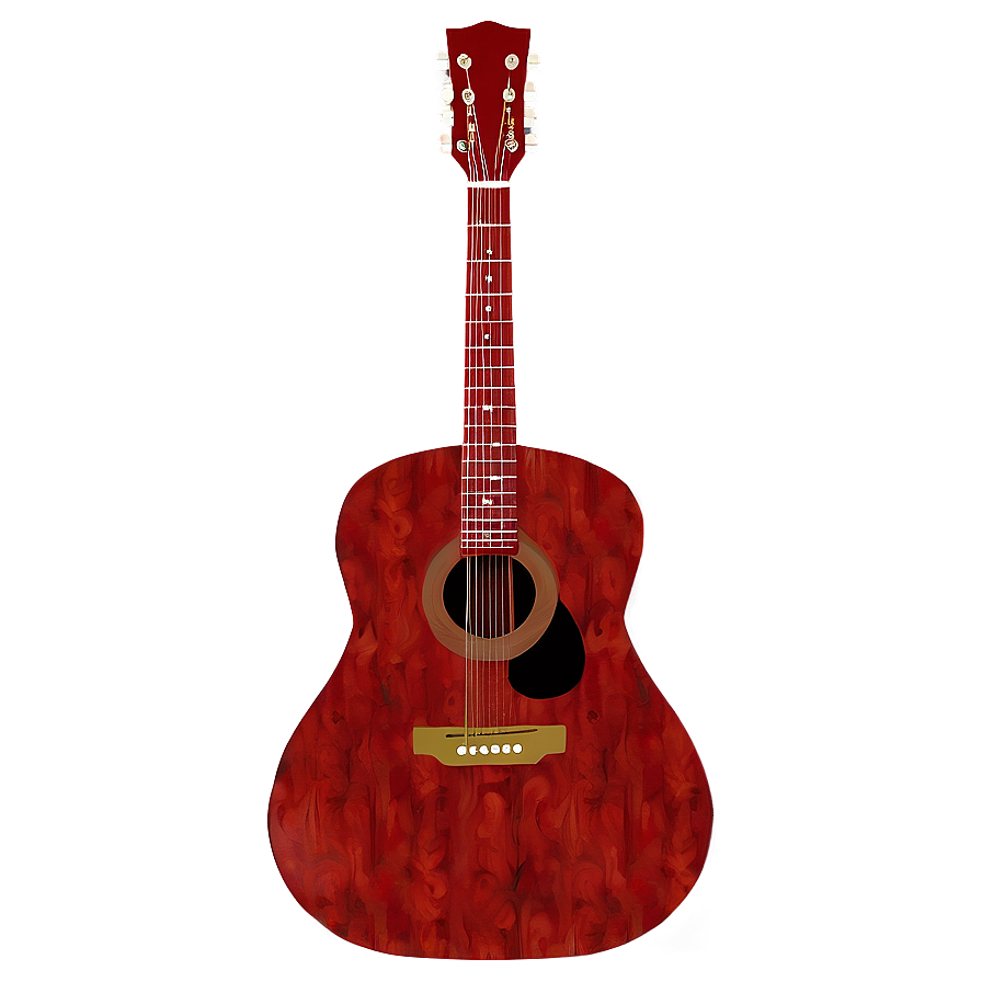 Red Guitar Silhouette Png Qvn55