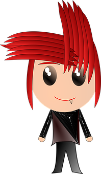 Red Haired Anime Character Illustration