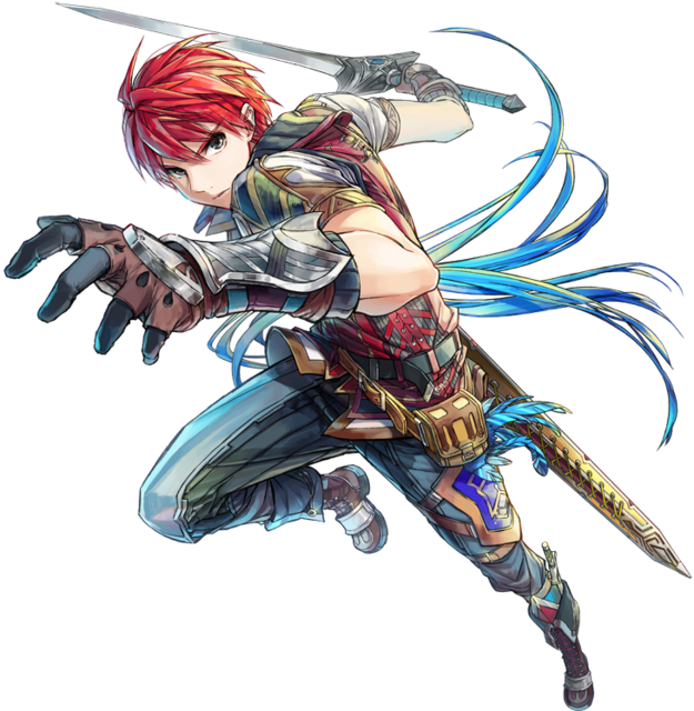 Red Haired Anime Warrior Action Pose