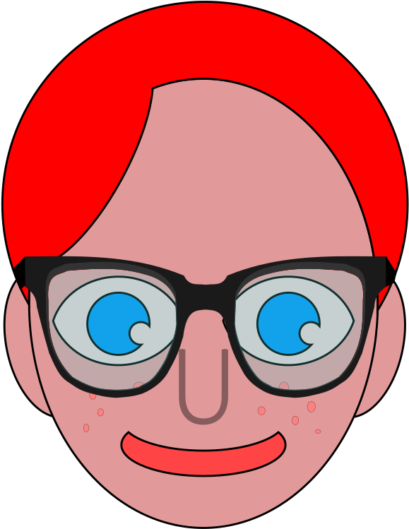 Red Haired Cartoon Geek