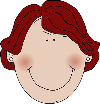 Red Haired Cartoon Girl Portrait