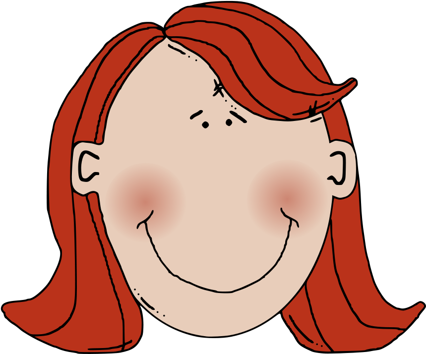 Red Haired Cartoon Girl Smiling