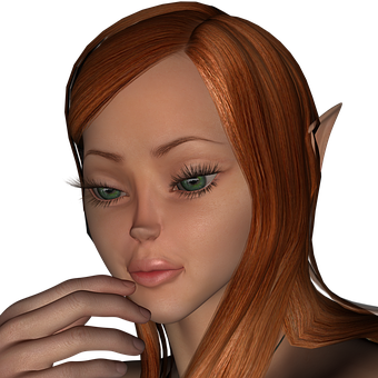 Red Haired Elf Portrait