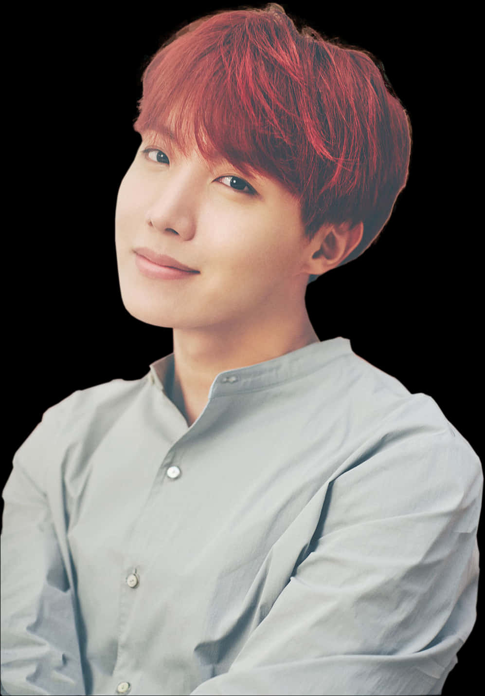 Red Haired Manin Gray Shirt