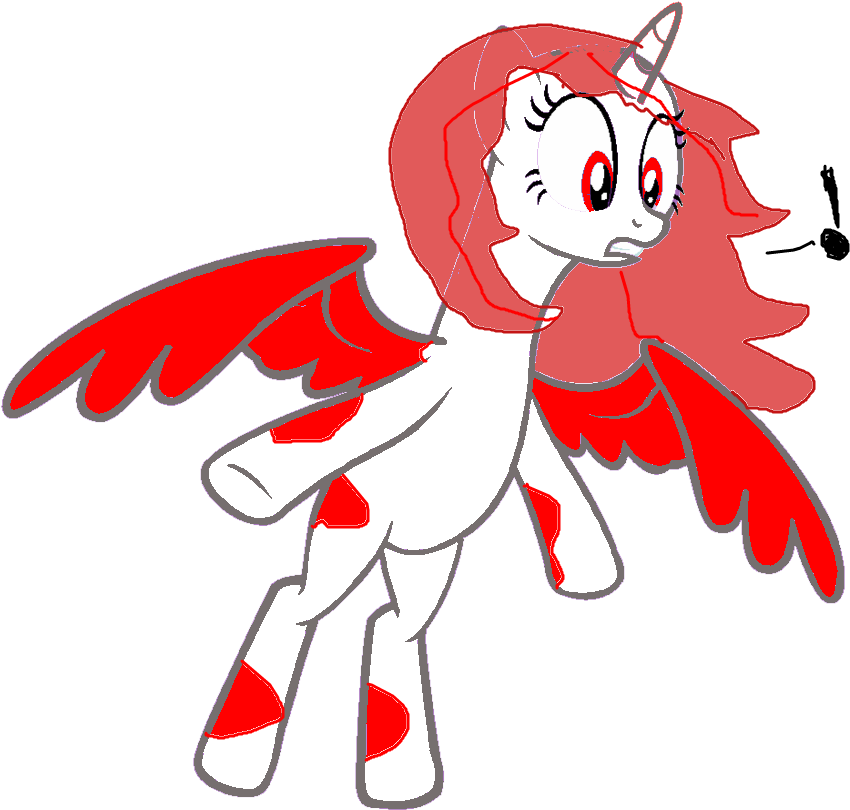 Red Haired Unicorn Pegasus M L P Base