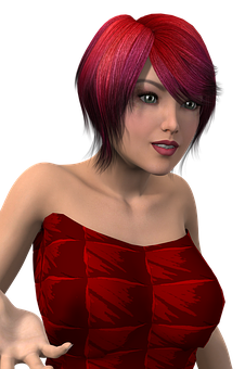 Red Haired3 D Model Woman