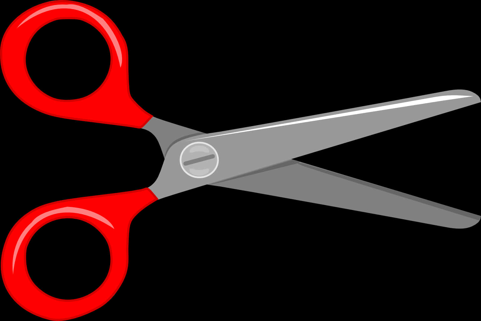 Red Handled Scissors Vector