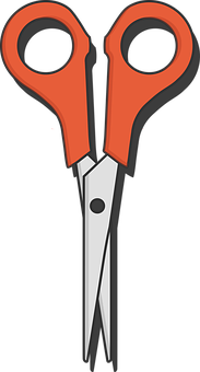 Red Handled Scissors Vector