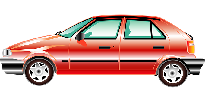 Red Hatchback Car Illustration